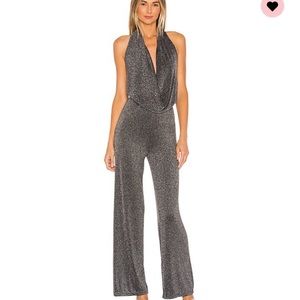 Silver halter jumpsuit
